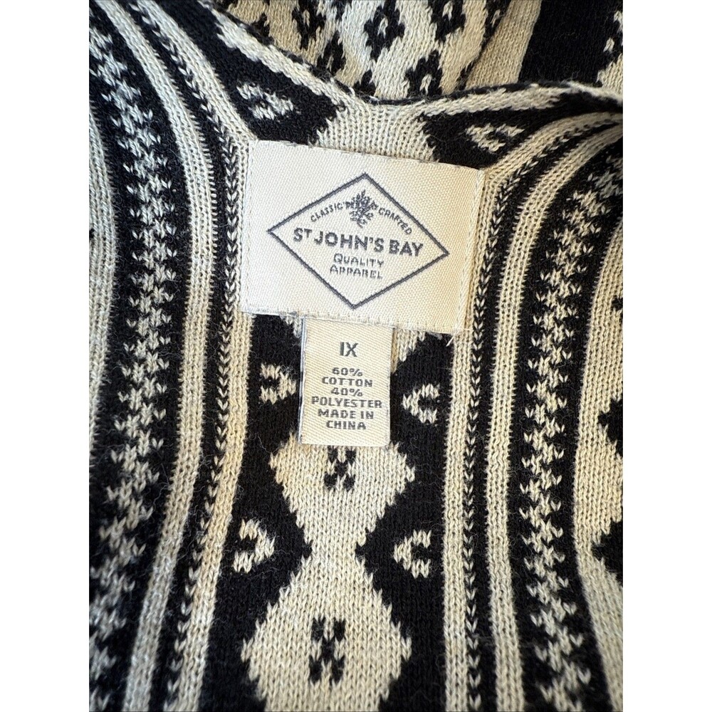 St John’s Bay Aztec 1x Open Sweater Duster Cardigan Boho Western Cowgirl - Picture 6 of 14